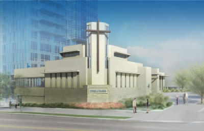 An artist's rendering of the planned new Christ the King Lutheran Church in Surrey.
