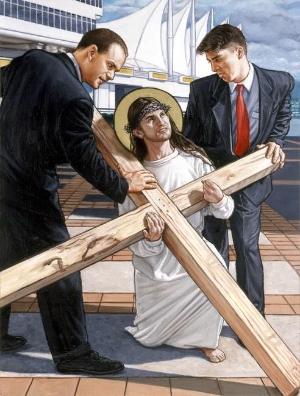 Chris Woods' Stations of the Cross series was commissioned by St. David of Wales.