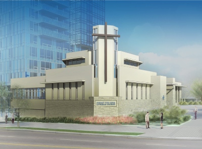 Christ the King Lutheran Church will be at the base of the new tower: 