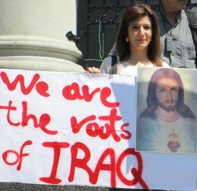 Local Iraqi Christians demonstrated earlier this year, asking the government to do more to help their persecuted compatriots.