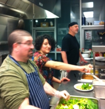 Some of the Soulkitchen team at work; Hannes Tischhauser at right.