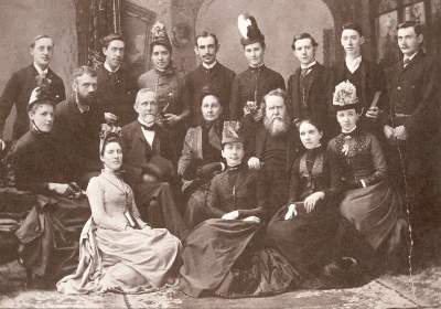 These CIM missionaries set out from Canada in ***. Hudson Taylor is seated, just right of centre.