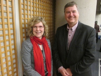 Karen Hamilton and Bruce Clemenger, leaders of the Canadian Council of Churches and the Evangelical Fellowship of Canada, work cooperatively on a number of projects, including 'Our Whole World.'