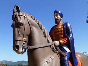 This statue commemorates Sikh settlers who arrived in 1897,
