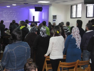 This service at a Baptist church in Beirut had a strong contingent of Muslim-background people attending.