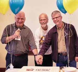 James Grunau (left), John Dyck and Jerry Hranka have been with Journey Home Community since the beginning. Photo by Derek Chu.