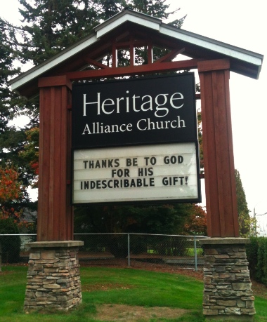 Many Abbotsford churches are displaying the same message over the Thanksgiving season.