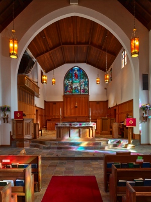 The interior of St. Philip's Anglican Church.