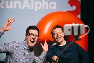 Ben Woodman (left) and Jason Ballard produced  Youth Alpha and are clearly still enthusiastic about Alpha products. Alpha Canada photo.