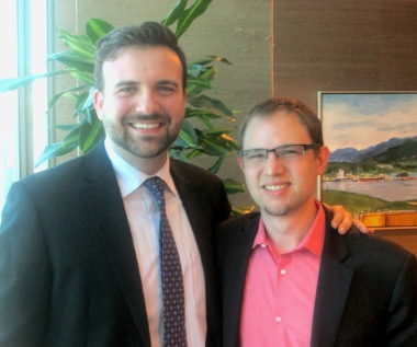 Derek Ross (left) leads the Christian Legal Fellowship and Geoffrey Trotter is an active member of the Vancouver chapter.